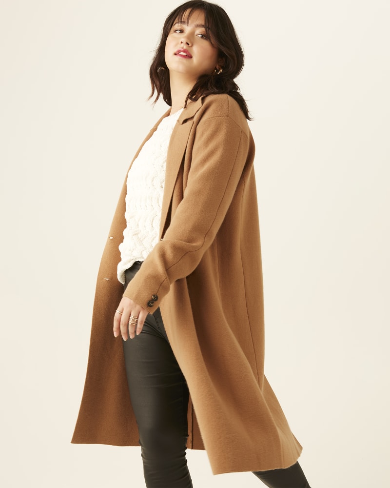 Front of plus size Lila Double-Breasted Coat by East Adeline | Dia&Co | dia_product_style_image_id:171273